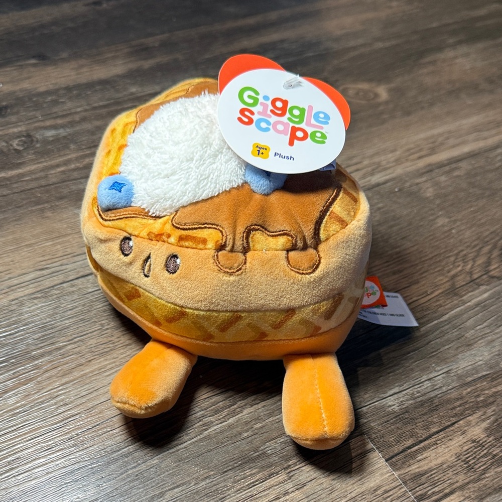 Waffle Plush Stuffed Animal - Orange and White